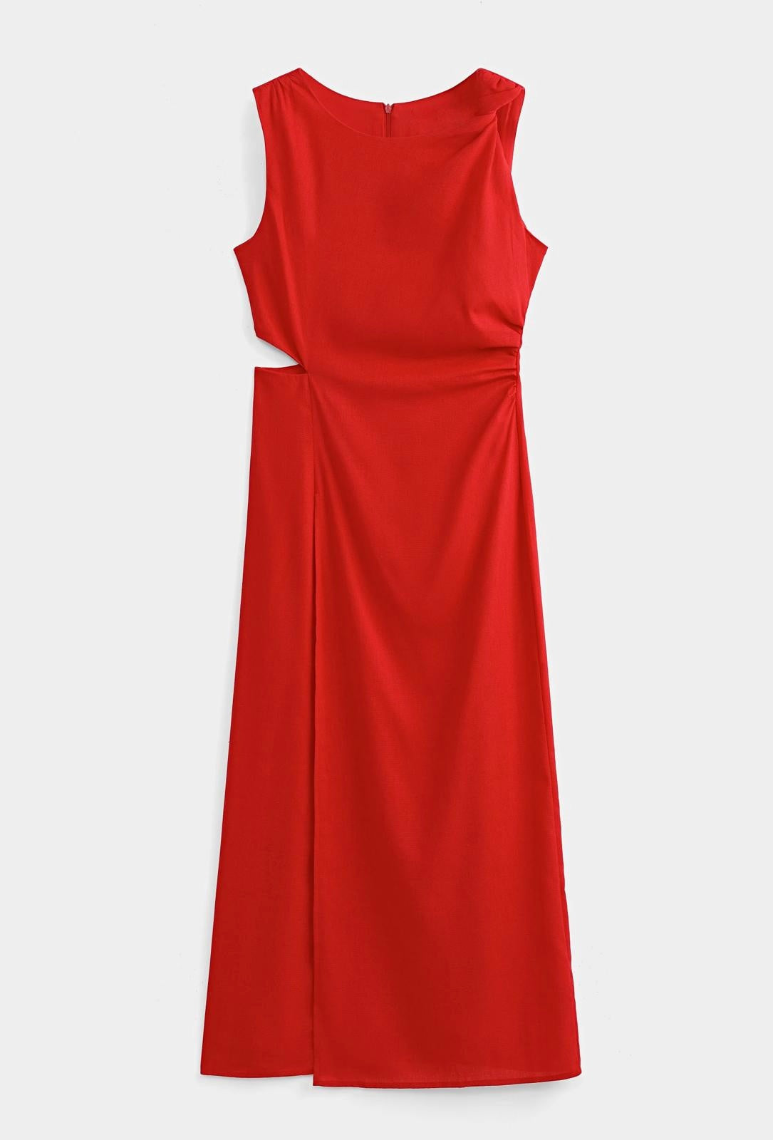 Robe longue en lin avec une bretelle torsadée