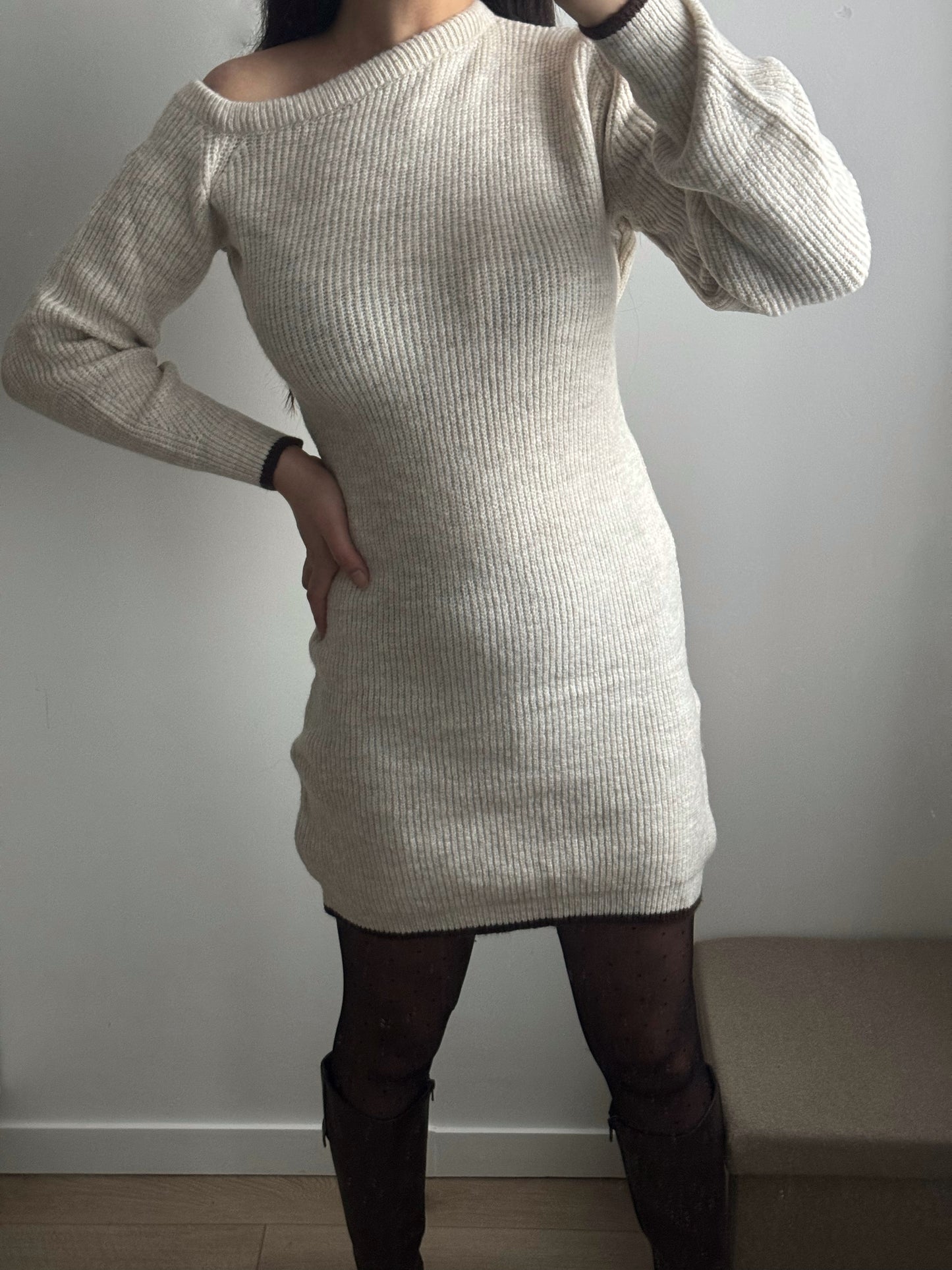 Robe Surélevée Demi-lune couleur pierre