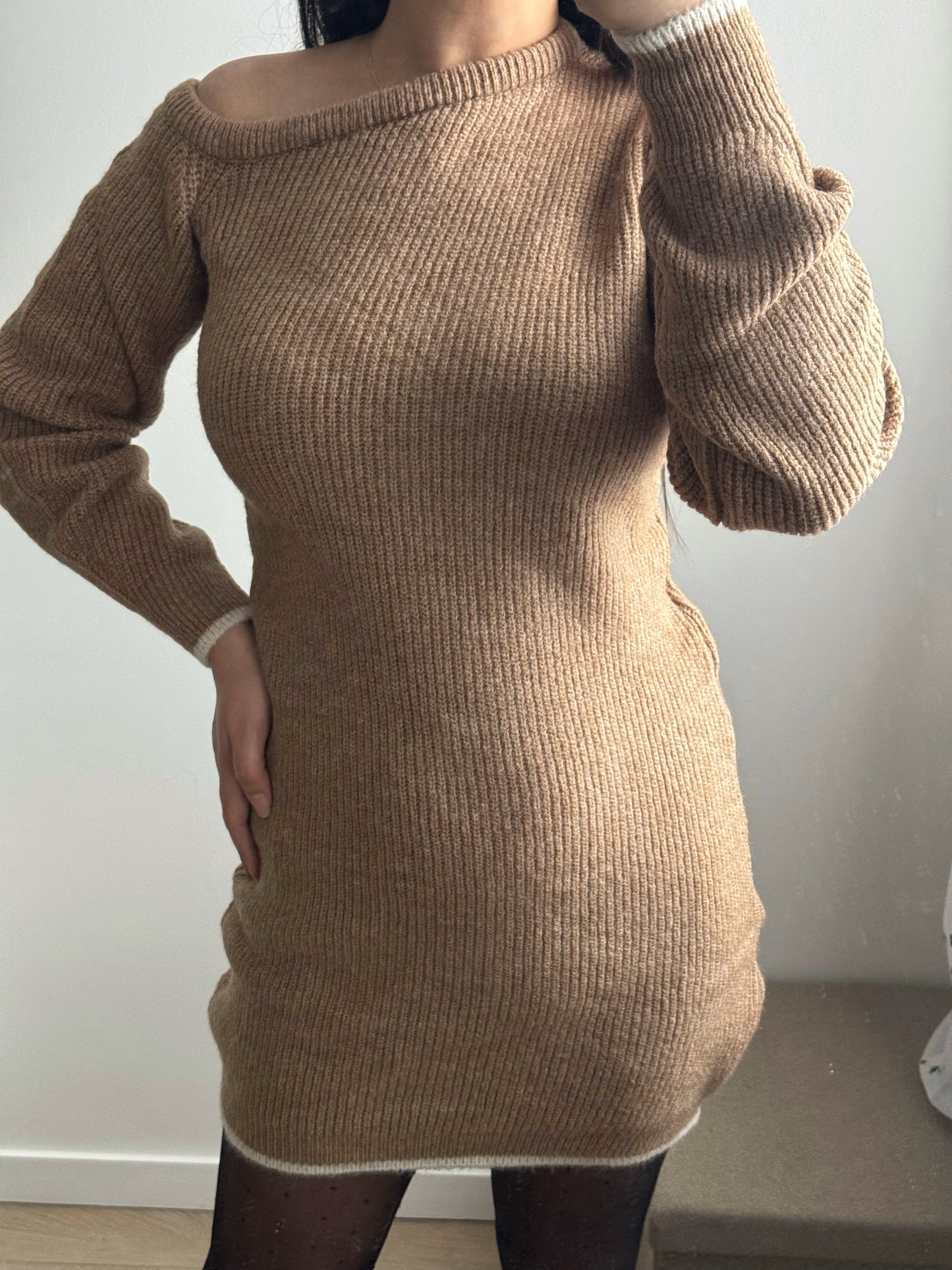 Robe Surélevée Demi-lune couleur marron clair