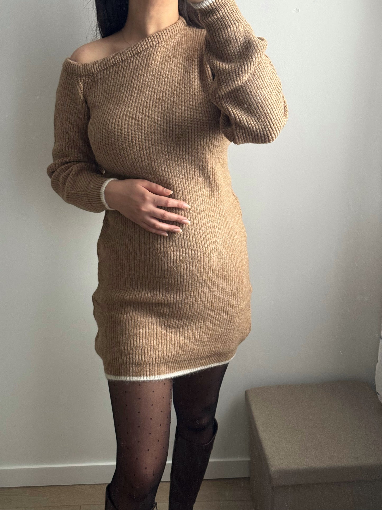 Robe Surélevée Demi-lune couleur marron clair
