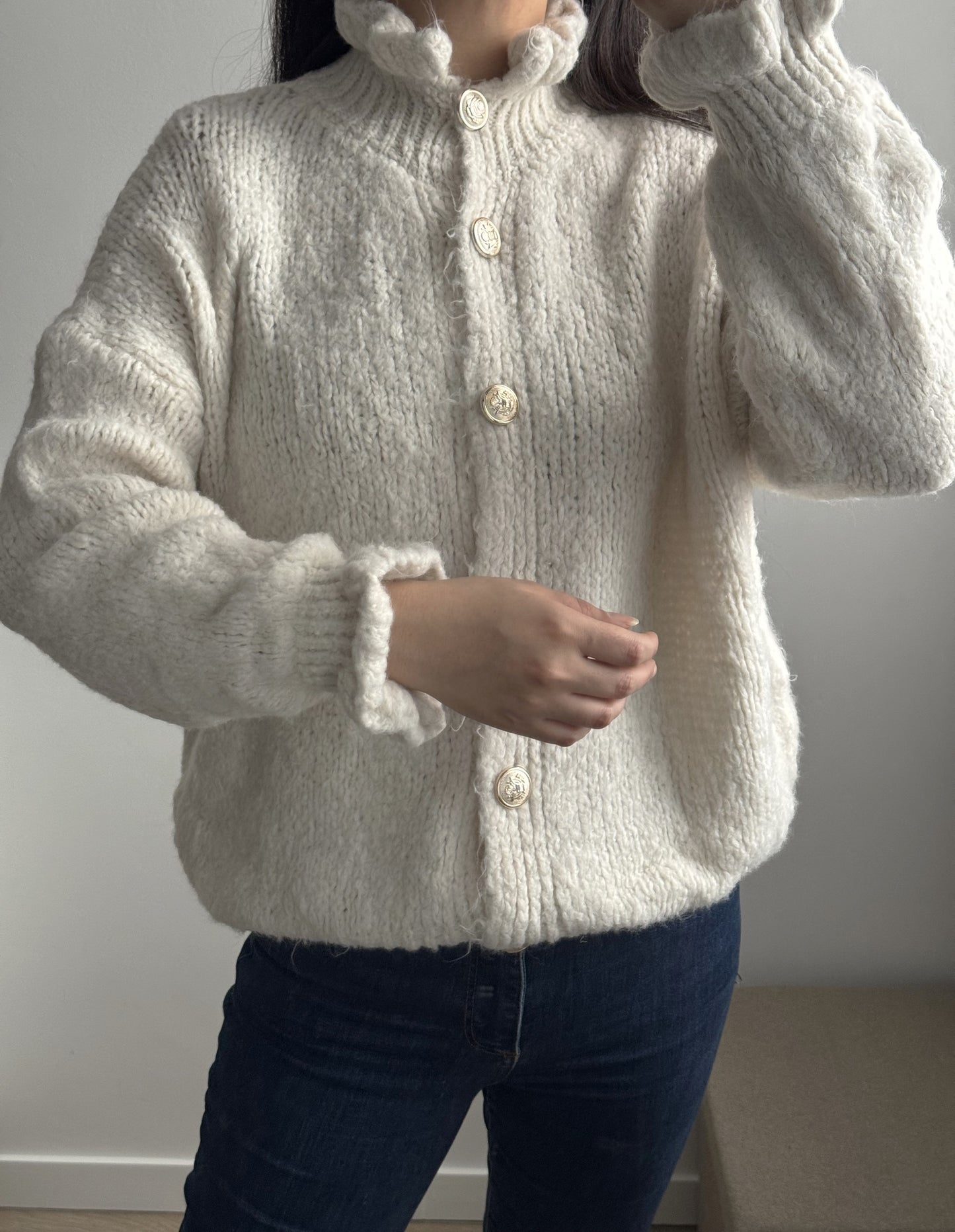Gilet maille laine très doux beige