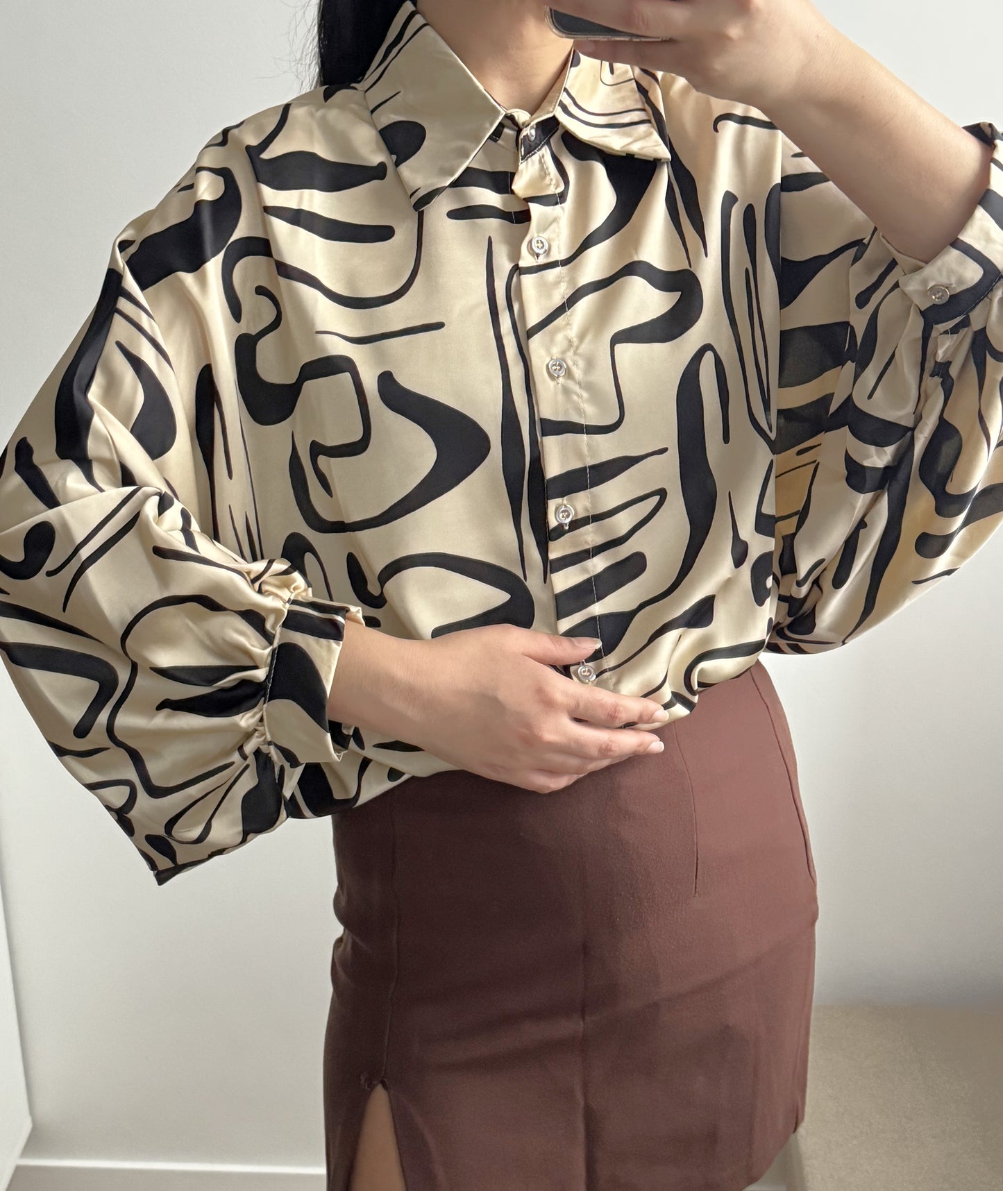 Chemise chauve-souris satinée