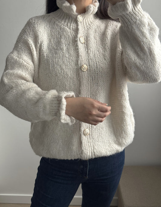 Gilet maille laine très doux beige