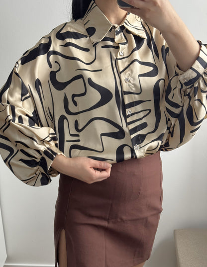 Chemise chauve-souris satinée