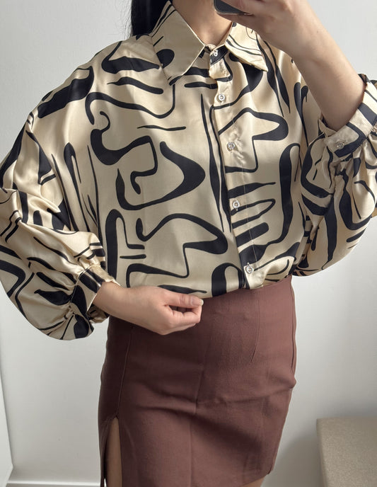 Chemise chauve-souris satinée
