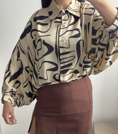Chemise chauve-souris satinée