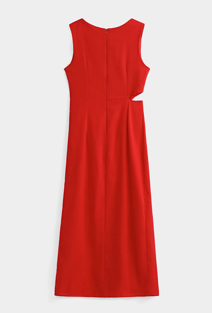 Robe longue en lin avec une bretelle torsadée